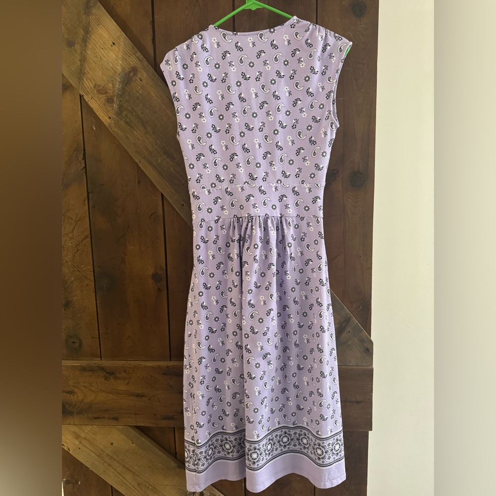Lands' End Lavender Patterned Midi Dress - Picture 4 of 4